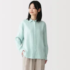 Chemises^Muji Chemise en lin lavé pour femme