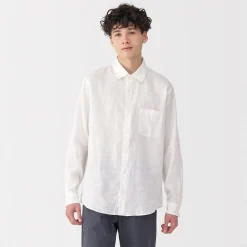 Chemises^Muji Chemise en lin lavé pour homme