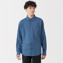 Chemises^Muji Chemise en lin lavé pour homme