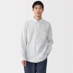 Chemises^Muji Chemise en lin lavé pour homme