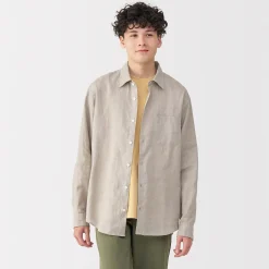 Chemises^Muji Chemise en lin lavé pour homme