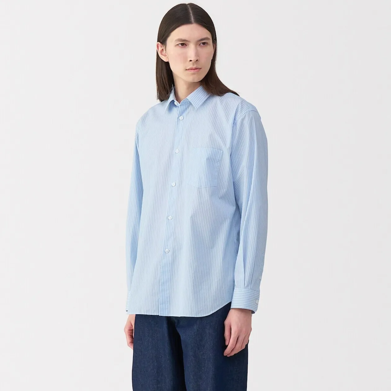 Chemises^Muji Chemise en popeline de coton pour homme