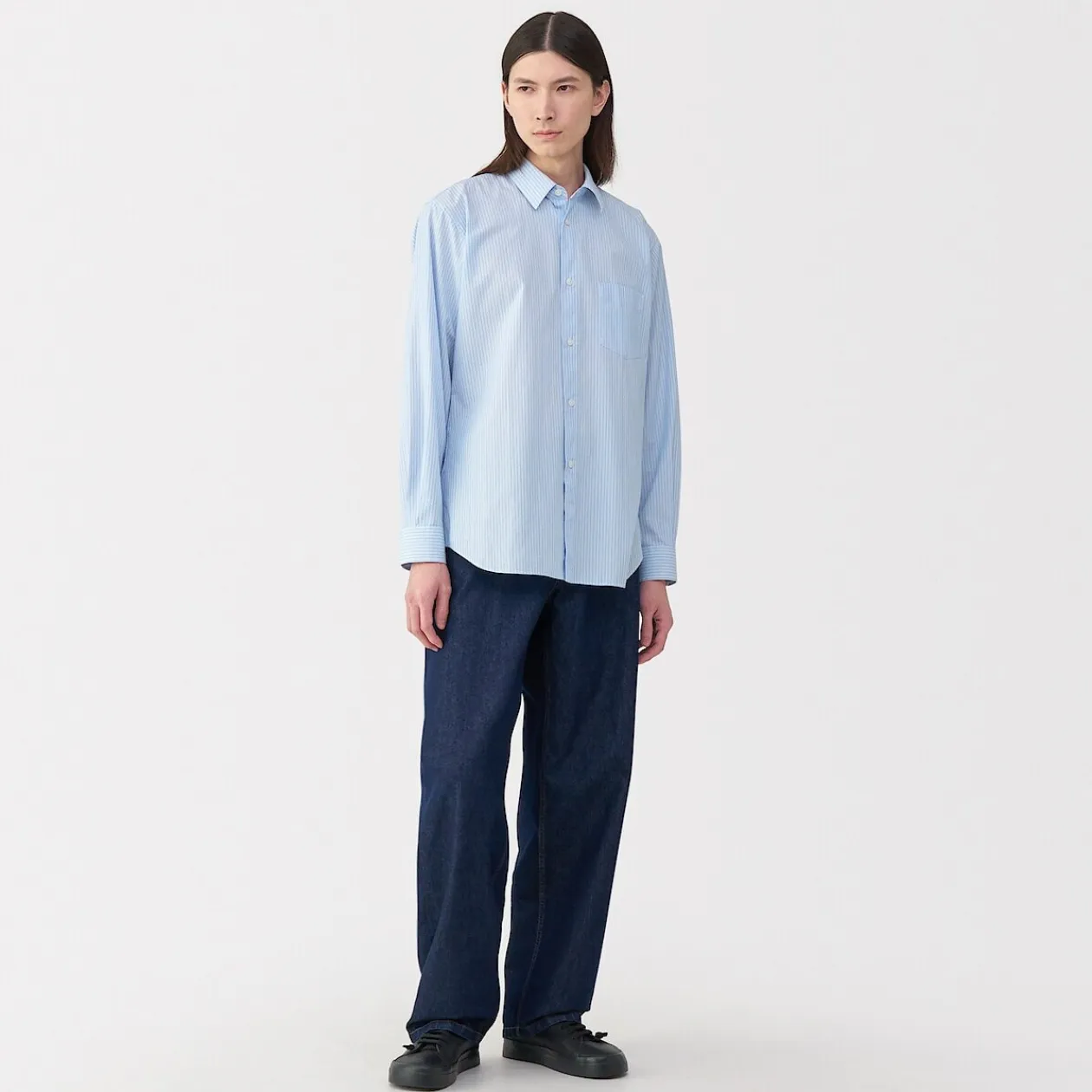 Chemises^Muji Chemise en popeline de coton pour homme