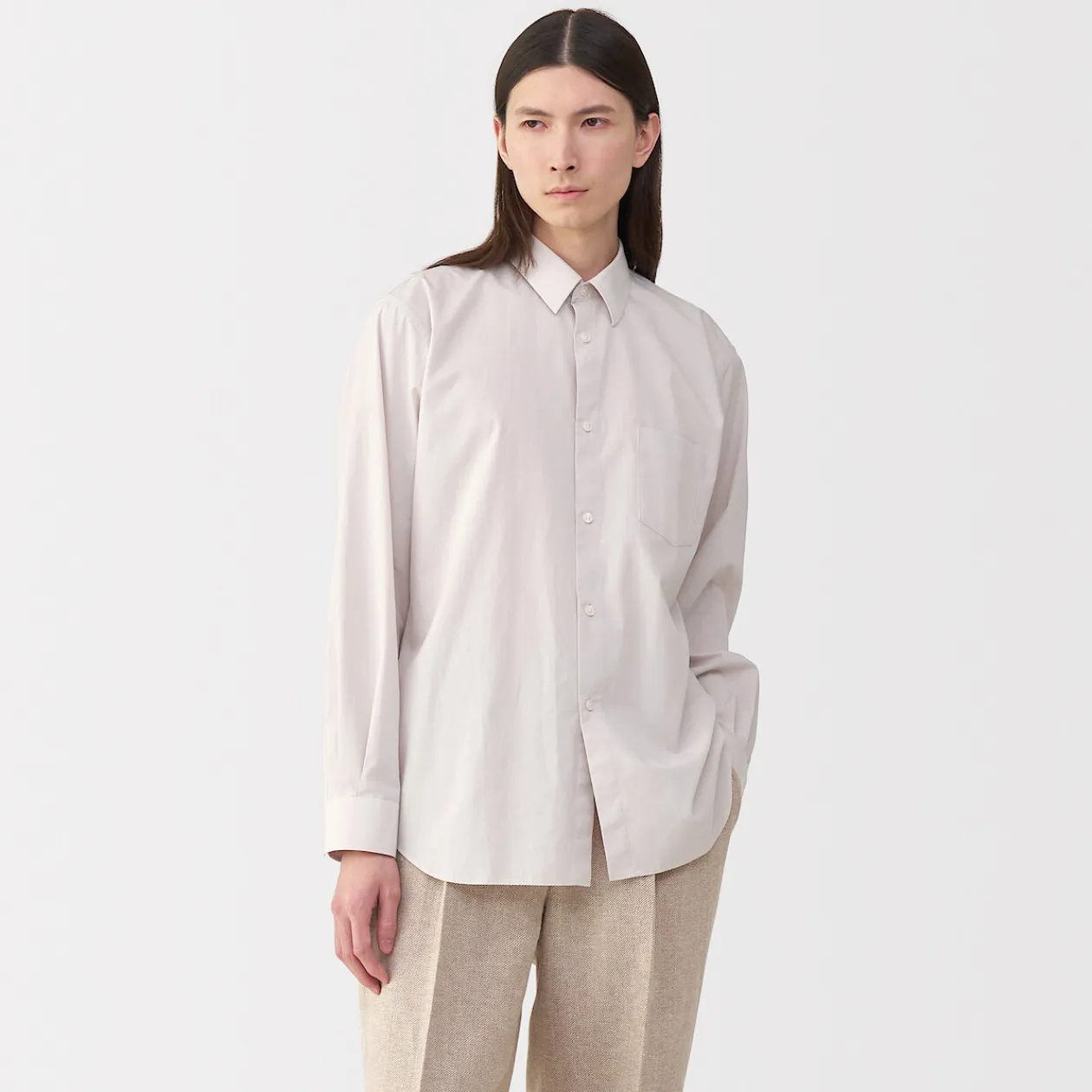 Chemises^Muji Chemise en popeline de coton pour homme