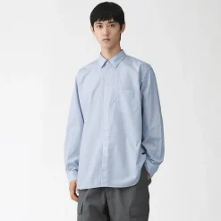 Chemises^Muji Chemise en popeline de coton biologique pour homme