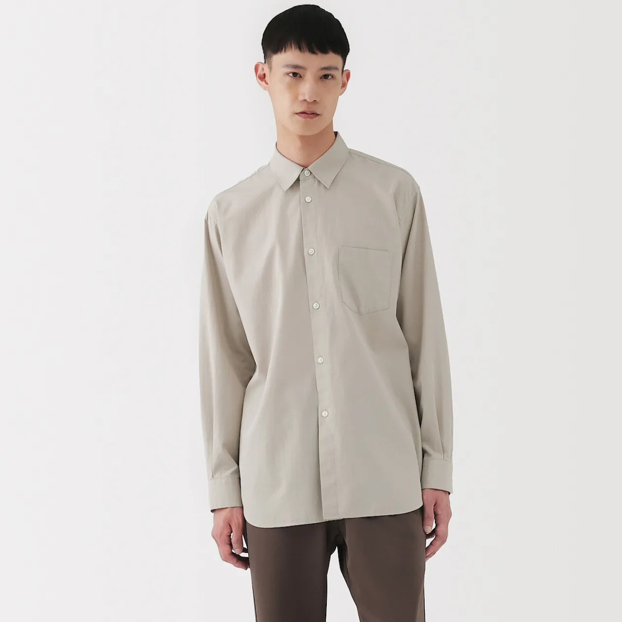 Chemises^Muji Chemise en popeline de coton pour homme