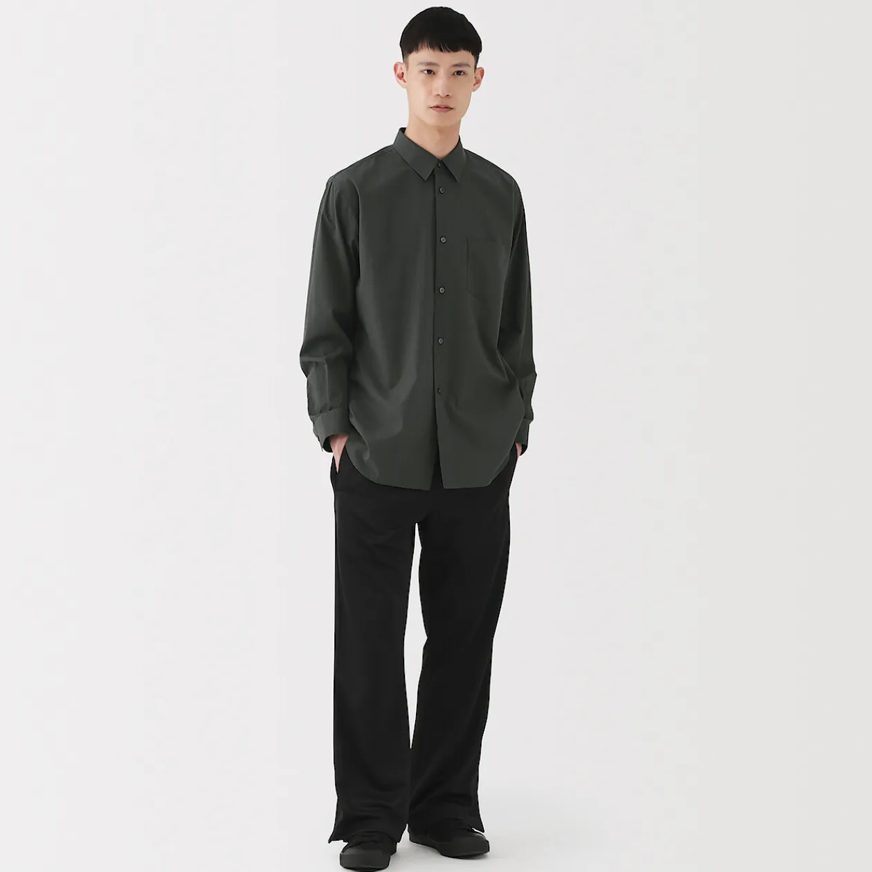 Chemises^Muji Chemise en popeline de coton pour homme