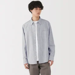 Chemises^Muji Chemise Oxford en coton lavé pour homme