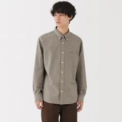 Chemises^Muji Chemise Oxford en coton lavé pour homme