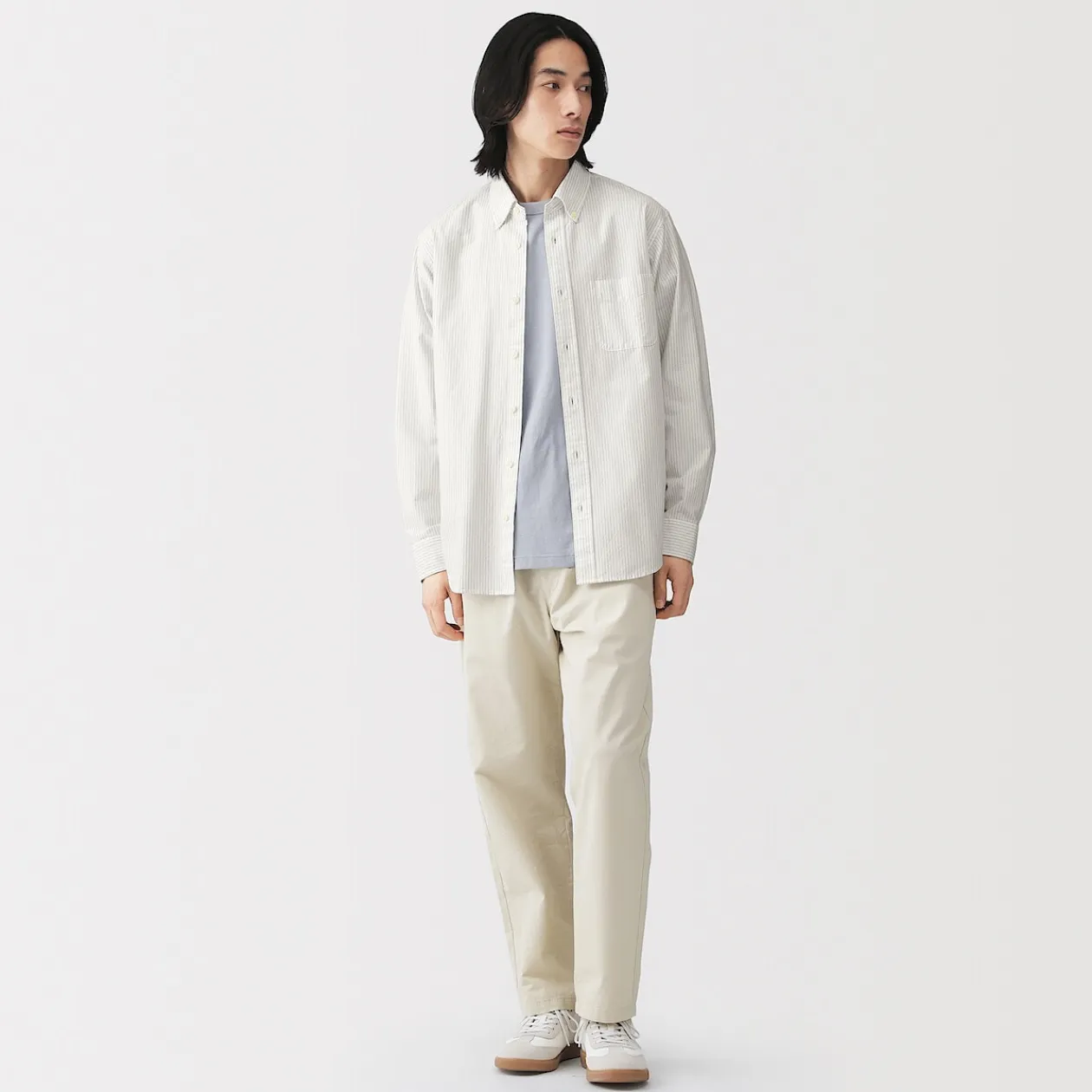 Chemises^Muji Chemise Oxford en coton lavé pour homme
