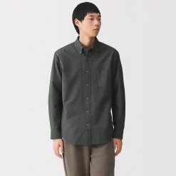 Chemises^Muji Chemise Oxford en coton lavé pour homme