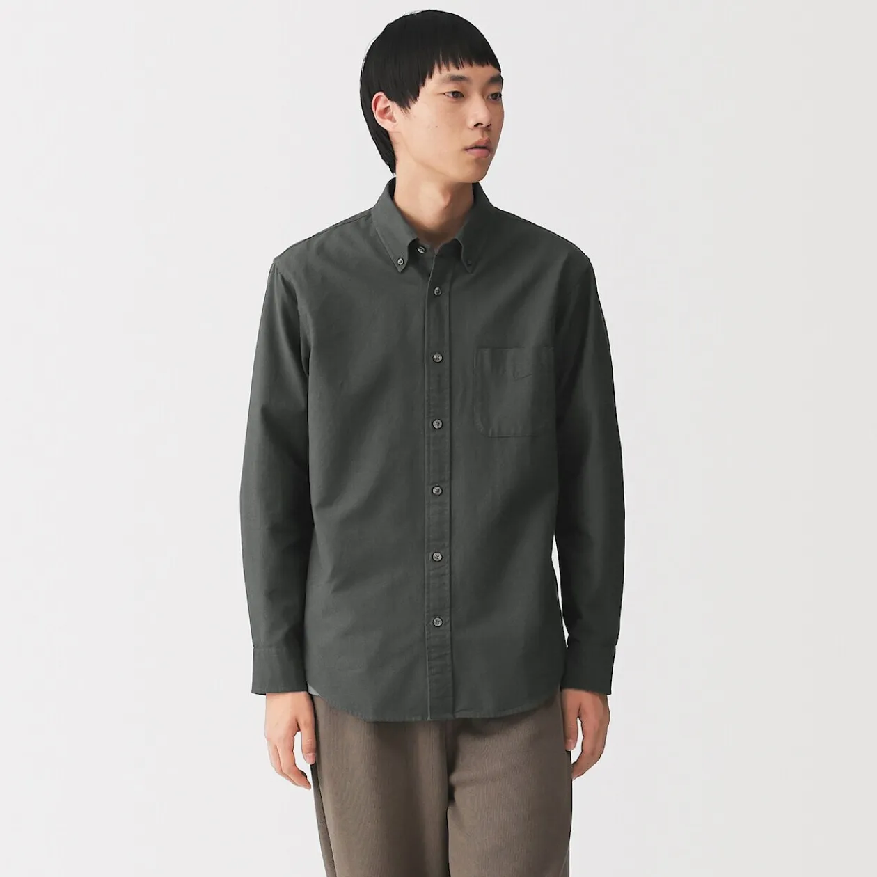 Chemises^Muji Chemise Oxford en coton lavé pour homme