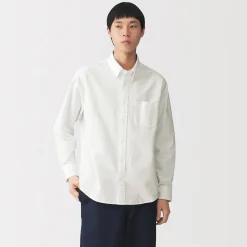 Chemises^Muji Chemise Oxford en coton lavé pour homme