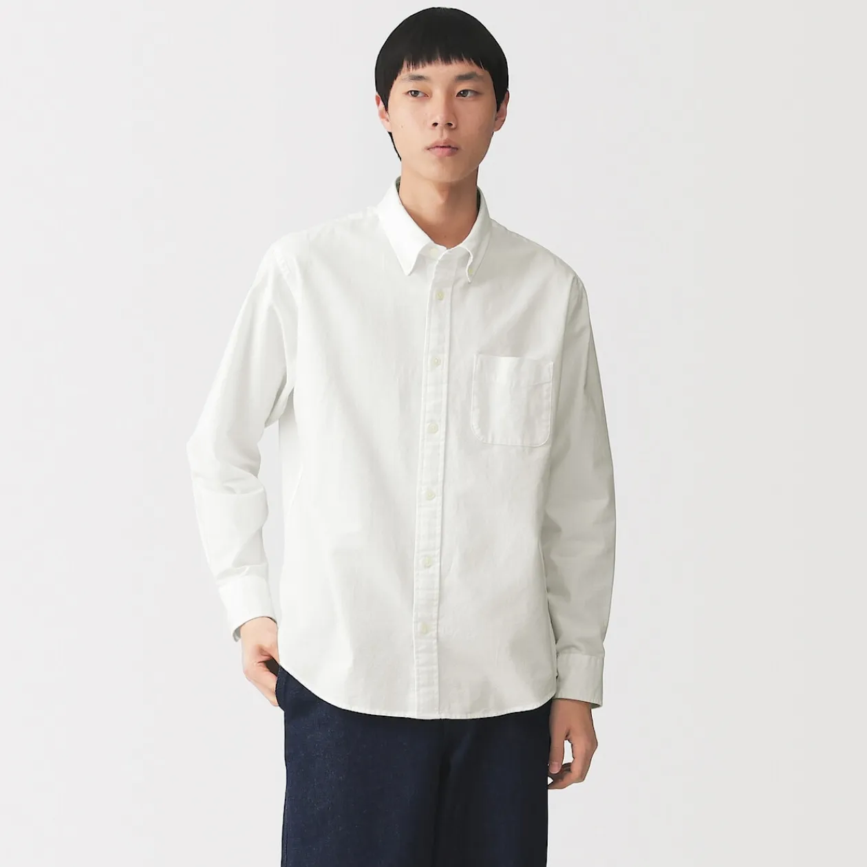 Chemises^Muji Chemise Oxford en coton lavé pour homme