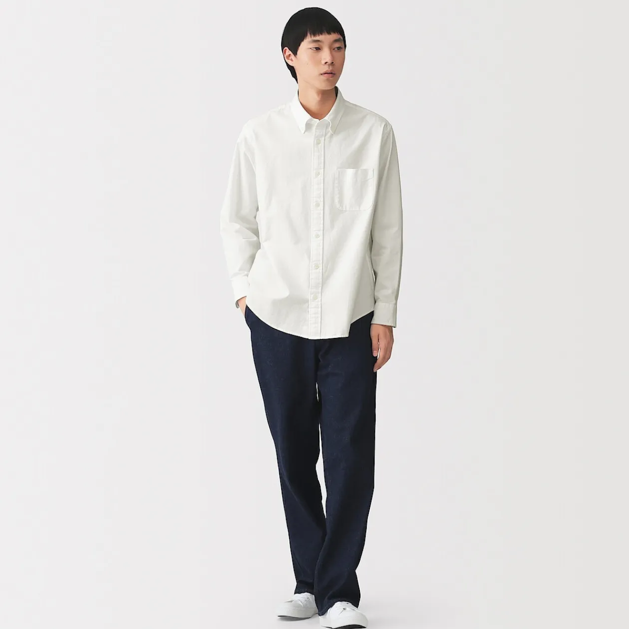 Chemises^Muji Chemise Oxford en coton lavé pour homme