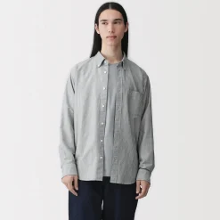 Chemises^Muji Chemise Oxford en coton lavé pour homme