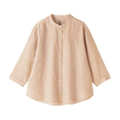 Chemises^Muji Chemisier à col officier en lin lavé pour femme
