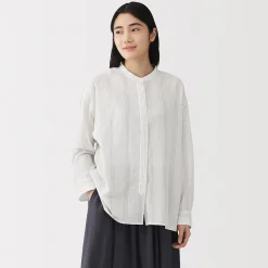 Chemises^Muji Chemisier transparent en coton biologique à haute torsion