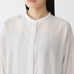 Chemises^Muji Chemisier transparent en coton biologique à haute torsion