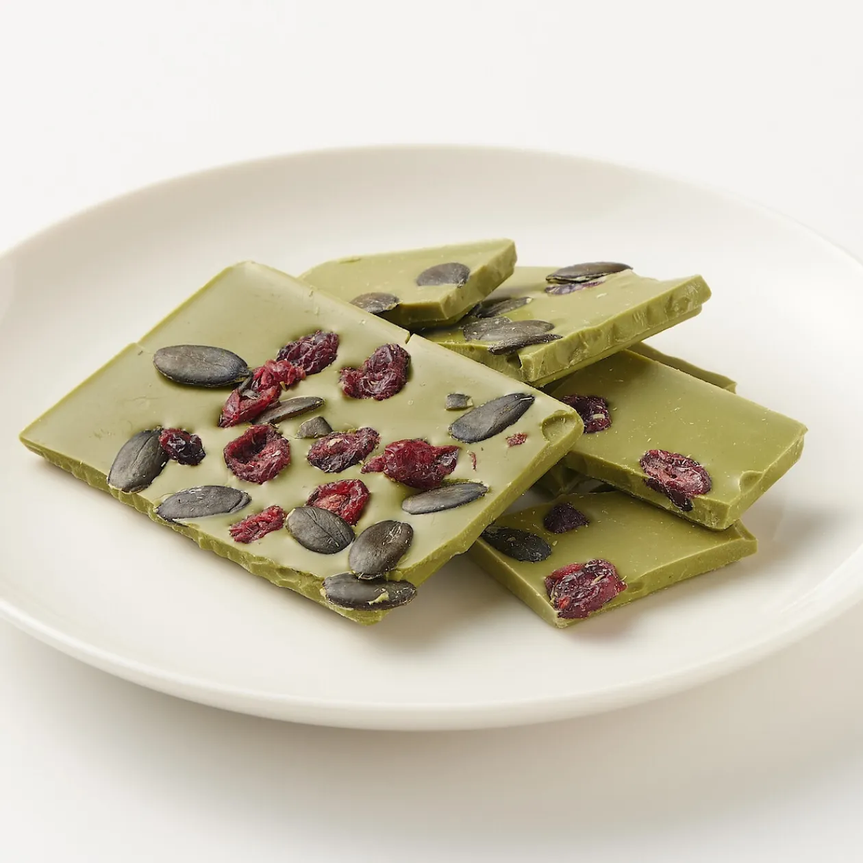 Chocolat Et Bonbons^Muji Chocolat blanc avec des canneberges sucrées, des graines de citrouille et du thé vert matcha