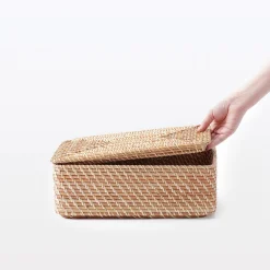 Rangements En Rotin^Muji Couvercle pour panier en rotin L36X P26X H3cm