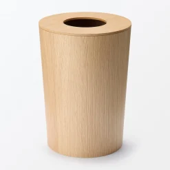 Corbeilles Et Poubelles^Muji Couvercle pour poubelle ronde en bois
