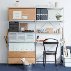 Étagères En Pin Et En Acier^Muji Croisillon additionnel en acier inoxydable ‐ long