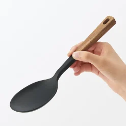 Ustensiles^Muji Cuchara de cocina de silicona con mango de madera