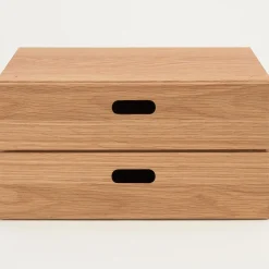Étagères Modulables En Bois^Muji Demi bloc‐tiroir en chêne ‐ 2 tiroirs horizontaux (Dont Eco‐part. 0,82 €)