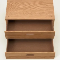 Étagères Modulables En Bois^Muji Demi bloc‐tiroir en chêne ‐ 2 tiroirs horizontaux (Dont Eco‐part. 0,82 €)