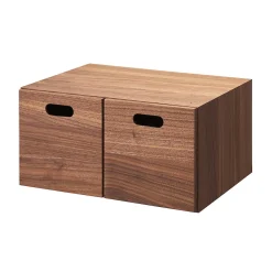 Étagères Modulables En Bois^Muji Demi Bloc‐tiroir en noyer ‐ 2 tiroirs (Dont Eco‐part. 0,82 €)