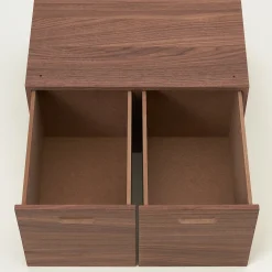 Étagères Modulables En Bois^Muji Demi Bloc‐tiroir en noyer ‐ 2 tiroirs (Dont Eco‐part. 0,82 €)
