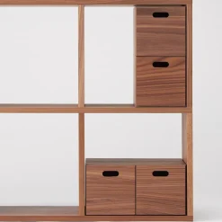 Étagères Modulables En Bois^Muji Demi Bloc‐tiroir en noyer ‐ 2 tiroirs (Dont Eco‐part. 0,82 €)