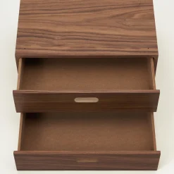 Étagères Modulables En Bois^Muji Demi Bloc‐tiroir en noyer ‐ 2 tiroirs horizontaux (Dont Eco‐part. 0,82 €)