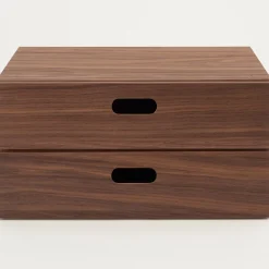 Étagères Modulables En Bois^Muji Demi Bloc‐tiroir en noyer ‐ 2 tiroirs horizontaux (Dont Eco‐part. 0,82 €)