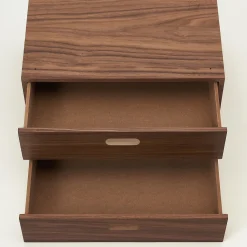Étagères Modulables En Bois^Muji Demi Bloc‐tiroir en noyer ‐ 2 tiroirs horizontaux (Dont Eco‐part. 0,82 €)
