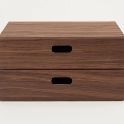 Étagères Modulables En Bois^Muji Demi Bloc‐tiroir en noyer ‐ 2 tiroirs horizontaux (Dont Eco‐part. 0,82 €)