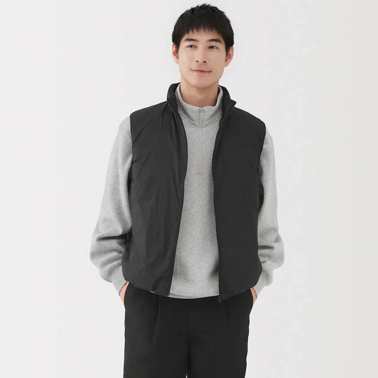 Vestes Et Manteaux^Muji Doudoune légère pliable en nylon recyclé sans manche à col montant pour homme