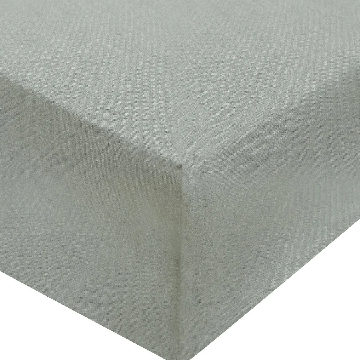 Draps De Lit^Muji Drap housse en coton délavé ‐ 160 x 200 x 18‐28 cm