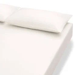 Draps De Lit^Muji Drap housse en coton délavé ‐ 180 x 200 x 18‐28 cm