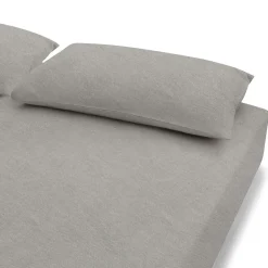 Draps De Lit^Muji Drap housse en coton délavé ‐ 180 x 200 x 18‐28 cm