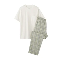 Pyjamas Et Vêtements D'Intérieur^Muji Ensemble d'intérieur avec pantalon en double gaze pour homme