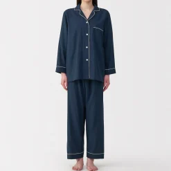 Pyjamas Et Vêtements D'Intérieur^Muji Ensemble pyjama à manches longues en gaze double pour femme