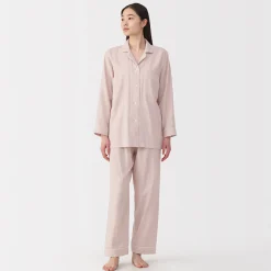 Pyjamas Et Vêtements D'Intérieur^Muji Ensemble pyjama à manches longues en gaze double pour femme