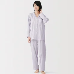 Pyjamas Et Vêtements D'Intérieur^Muji Ensemble pyjama à manches longues en gaze double pour femme