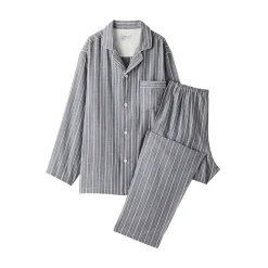 Pyjamas Et Vêtements D'Intérieur^Muji Ensemble pyjama à manches longues en gaze double pour homme