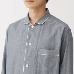 Pyjamas Et Vêtements D'Intérieur^Muji Ensemble pyjama à manches longues en gaze double pour homme