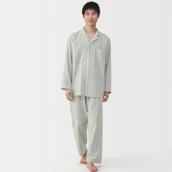 Pyjamas Et Vêtements D'Intérieur^Muji Ensemble pyjama à manches longues en gaze double pour homme