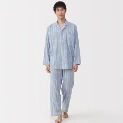 Pyjamas Et Vêtements D'Intérieur^Muji Ensemble pyjama à manches longues en gaze double pour homme