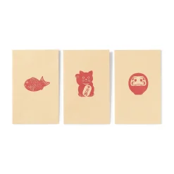 Emballages Cadeaux^Muji Enveloppes petites en papier de bambou avec motifs porte-bonheur - Kraft